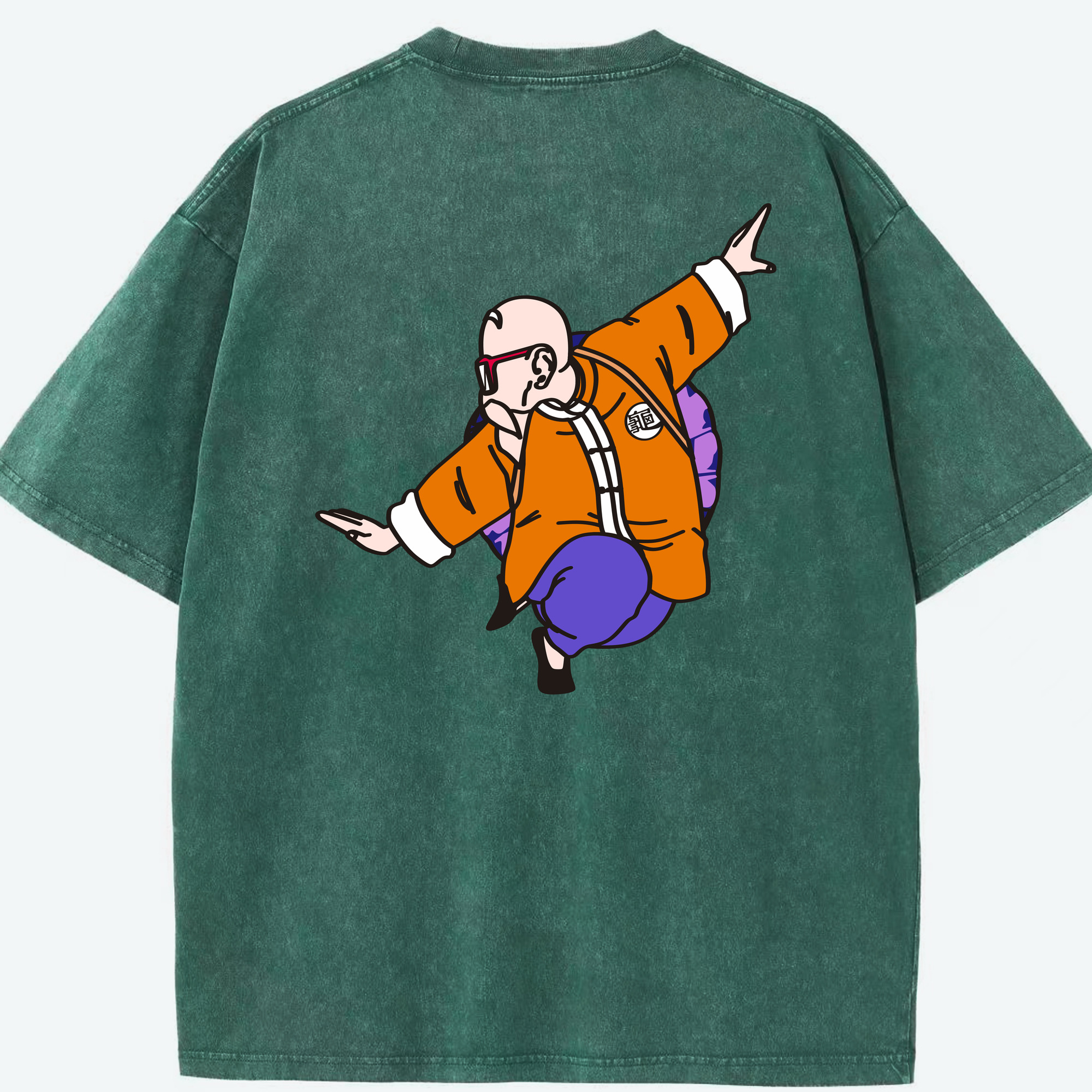 （画像用） ドラゴンボール 亀仙人（かめせんにん） DRAGON BALL Master Roshi Kame Sennin 綿100% ヴィンテージ風 半袖Tシャツ（背面プリント）
